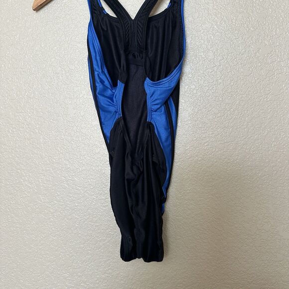 Speedo Women’s Swimsuit One Piece Racing Competitive Racer Back 8 / 34 Black Blu - Picture 3 of 5